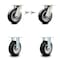 Service Caster 6 Inch Kingpinless Rubber on Aluminum Wheel Caster Swivel Locks 2 Rigid, 2PK SCC-KP30S620-RAR-BSL-2-R-2 - alternate 1